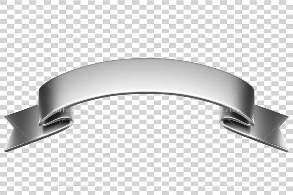 بنر پلاستیکی براق نقره‌ای 3D با لیبل و روبان برای تبلیغات و دکوراسیون با کیفیت بالا