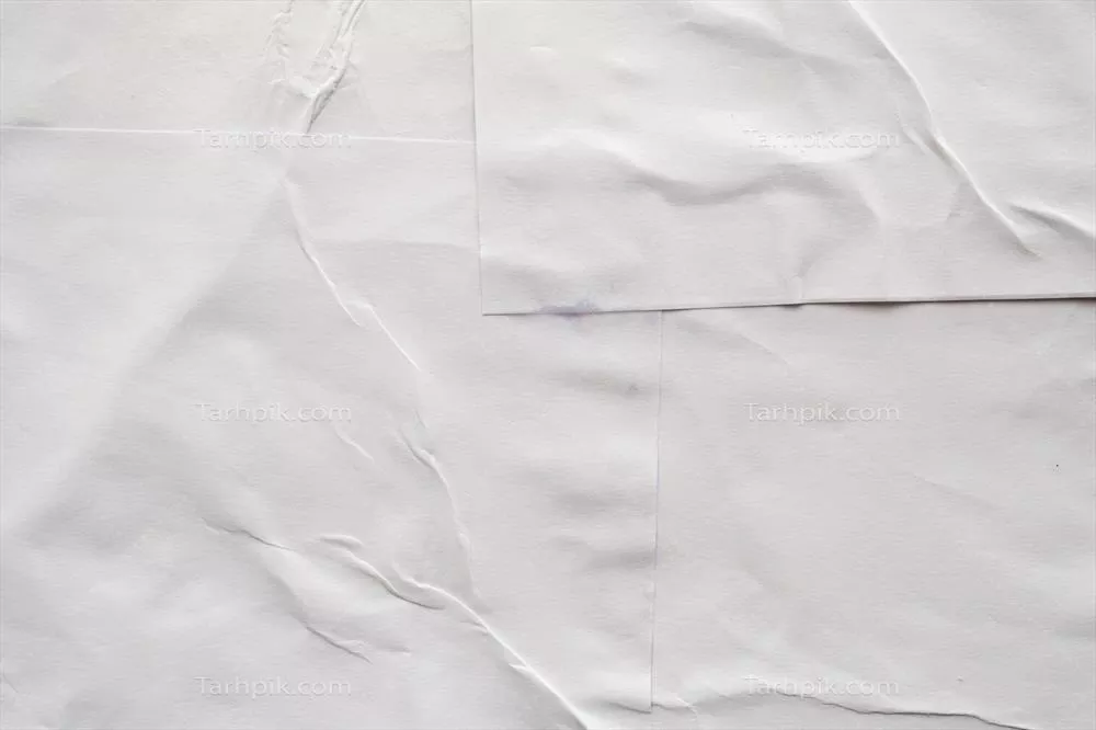 پس‌زمینه بافت کاغذی مچاله شده و سفید رنگ برای پوستر