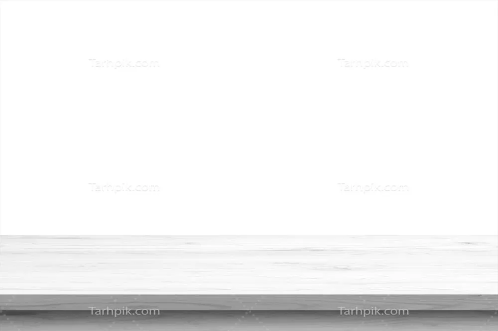 سفید و خالی، روکش چوبی میز به تنهایی در پس زمینه سفید
