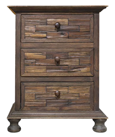 کابینت کنار تخت چوبی عتیقه با طراحی خاص و جذاب