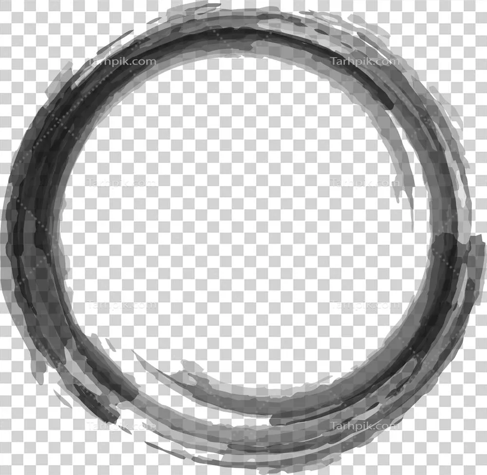 نقاشی آب رنگی گرانج با طرح واقع‌گرایانه در قاب دایره‌ای