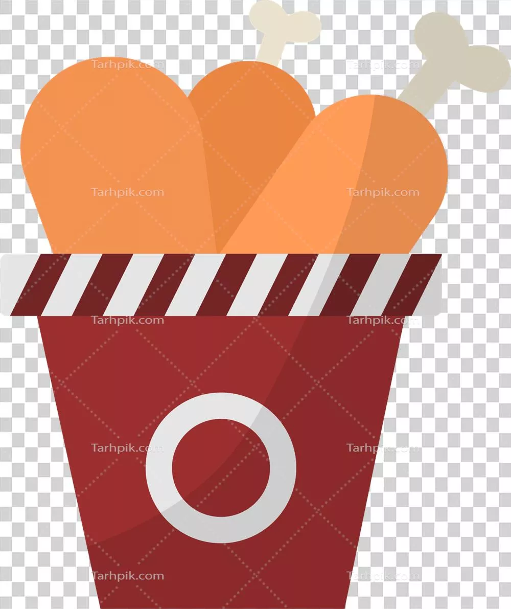 آیکون تخت مرغ سرخ شده مناسب برای رستوران‌های فست فود