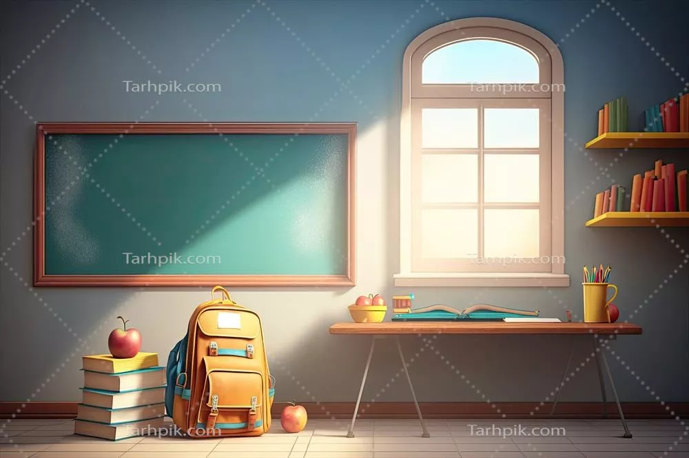 تصویر زمینه بازگشت به مدرسه با استفاده از هوش مصنوعی به سبک تخیلی