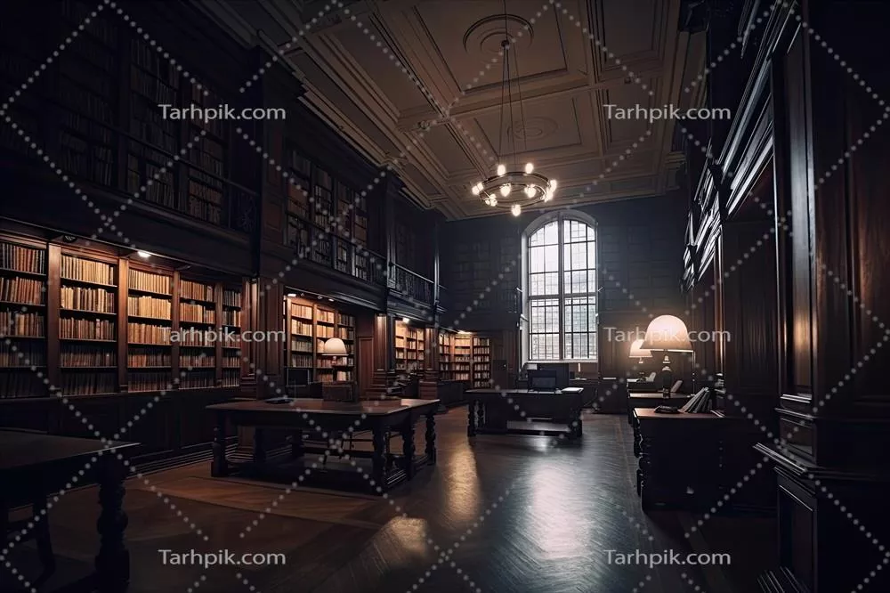 کتابخانهای با قفسههای متنوع و کابینتهای قدیمی برای تحقیقات و آموزش