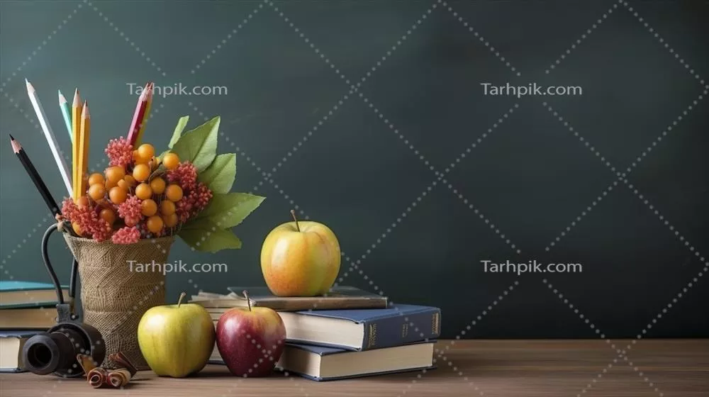 برنامهریزی روز آموزشی بر روی میز با فضای خالی برای کپی و تولید هوش مصنوعی