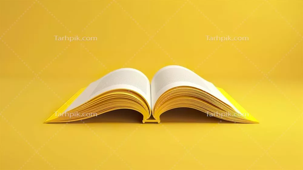 نماد یا آیکون کتاب باز بر روی پسزمینه زرد برای مفاهیم آموزشی و کتابفروشی