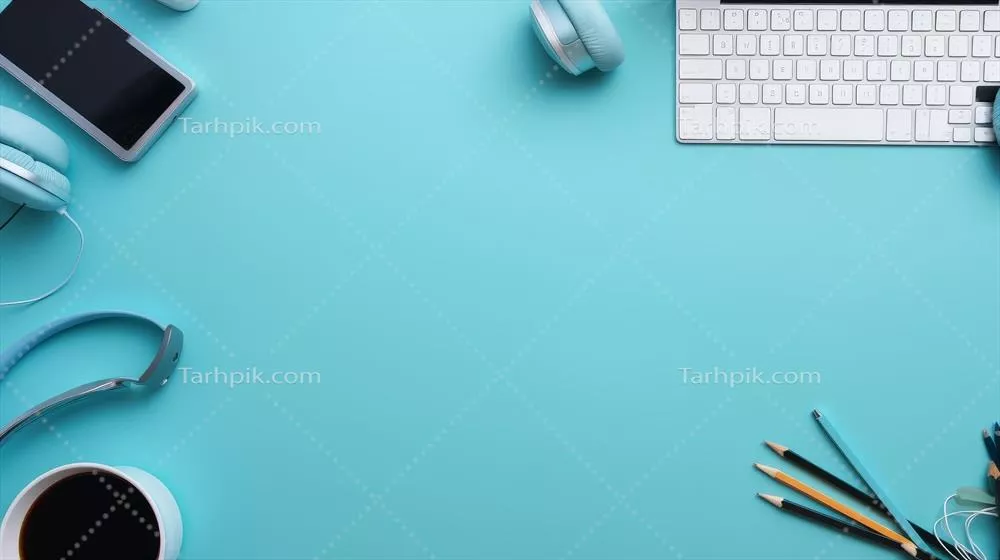 طراحی تخت با هدفون و تصویر لپتاپ به سبک تولید شده توسط هوش مصنوعی