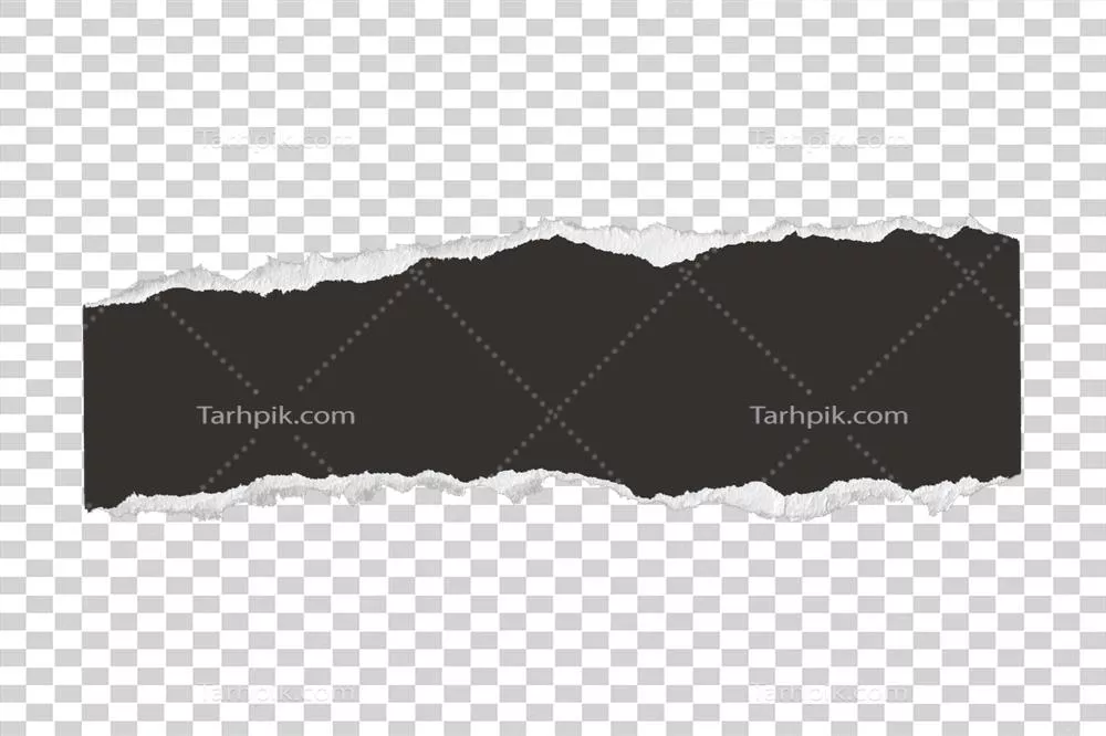 برش کاغذ سیاه مجزا بر روی پسزمینه شفاف و بدون درز