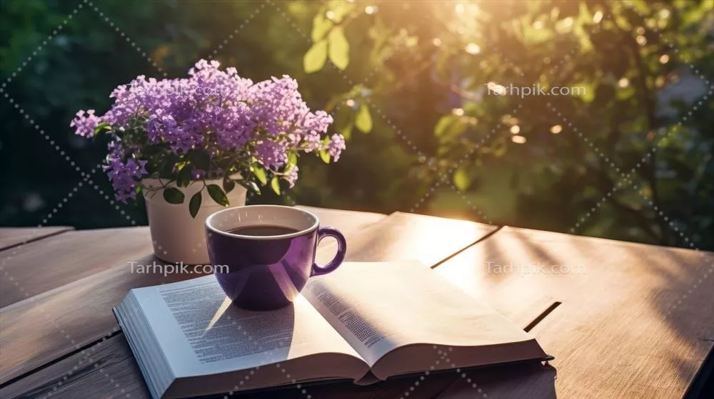 نقاشی با الهام از قهوه، کتاب و گلهای لیلی برای تزیین منزل