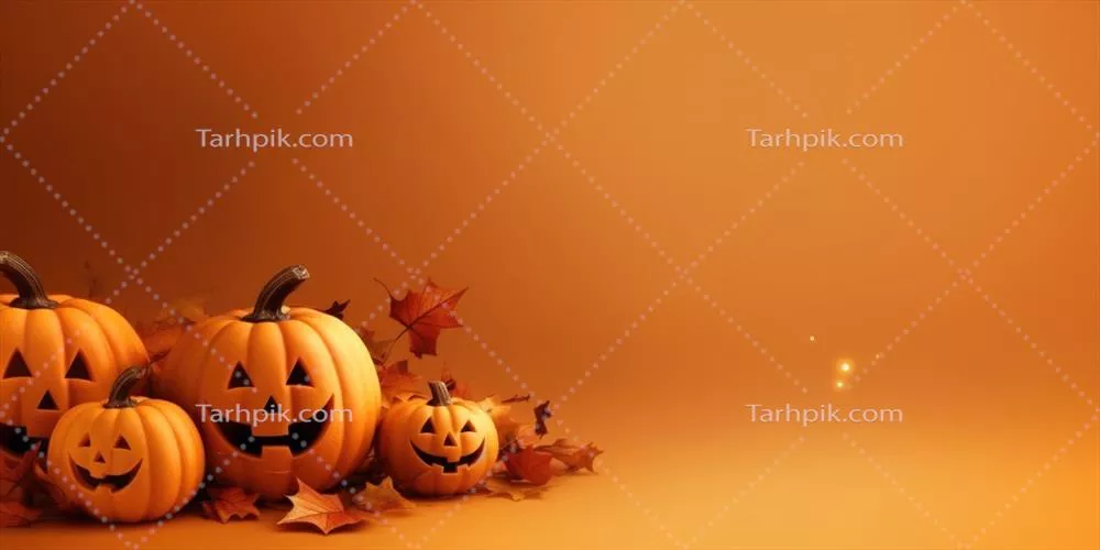 پسزمینه ترسناک نارنجی برای هالووین: تصویر سازی هوش مصنوعی و تولیدی