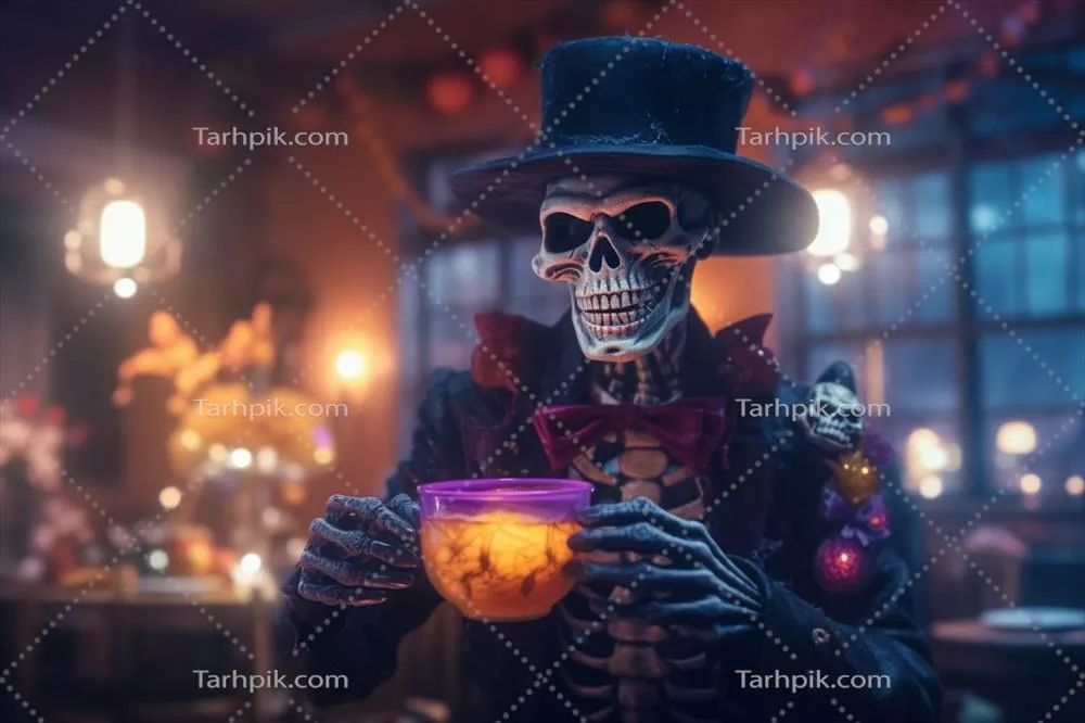 پرتاب انسان در لباس شبحی در خانه قدیمی یا جنگل در تاریکی شب با پس‌زمینه هالووین ترسناک