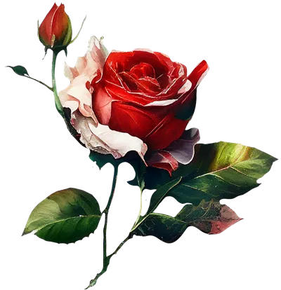 رسم گلابی گل رز با آبرنگ به شیوه‌ای خلاقانه و جنراتیو
