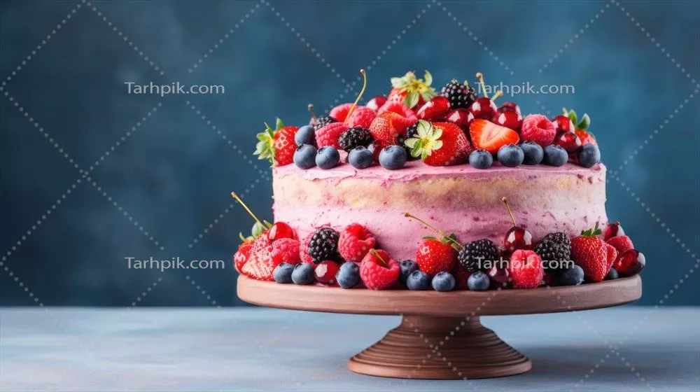 تصویر کیک تمشک با استفاده از هوش مصنوعی و نسلآوری تصویر