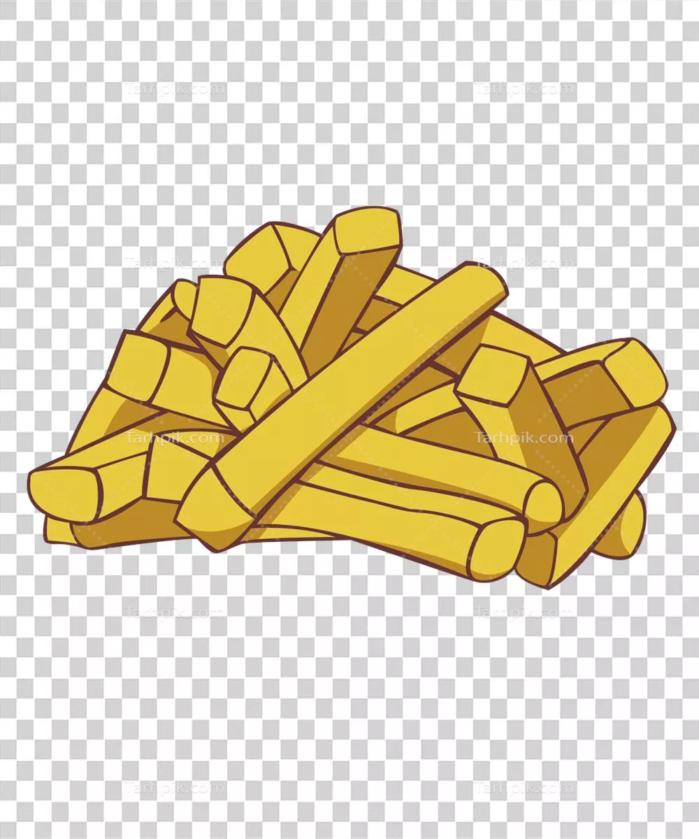 تصویر کارتونی از یک فنجان سیب‌زمینی سرخ‌کرده در یک فست فود