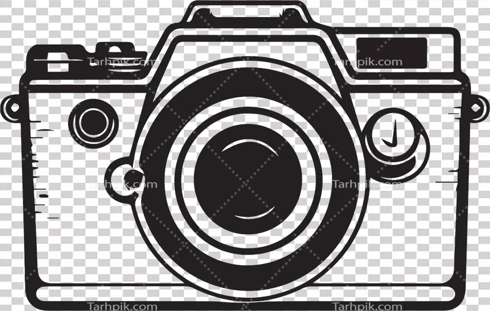 لوگوی دوربین وینتج با طراحی دستی و سبک صاف و ساده