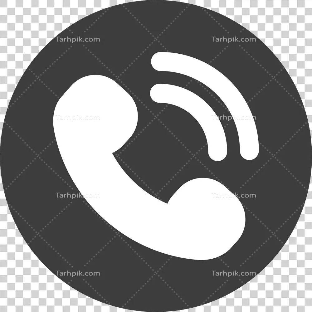 آیکون تماس تلفنی در دایره مشکی برای نمادسازی ارتباطات