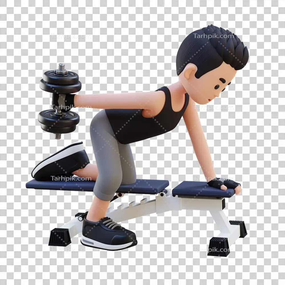  مجسمه‌سازی شخصیت ورزشی سه‌بعدی با تمرین کششی سه‌سر با دمبل