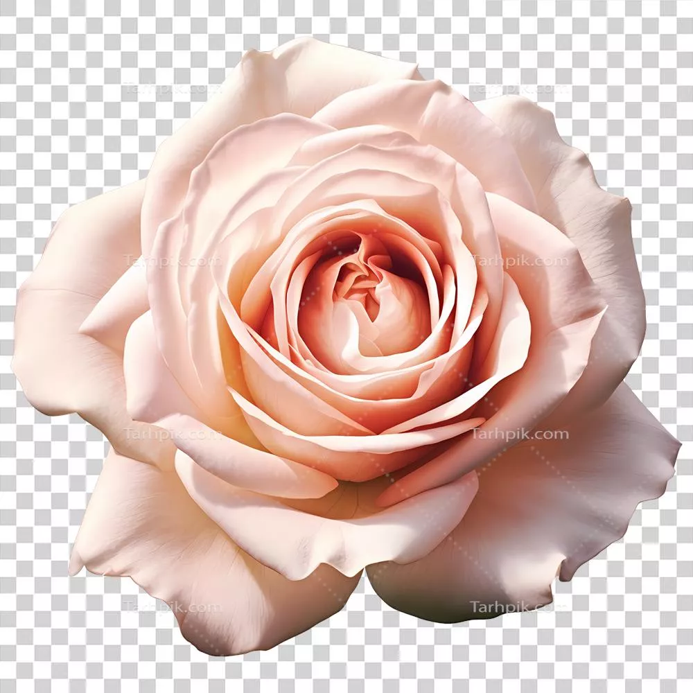 تصویرسازی گل رز صورتی با جزئیات دقیق و زیبا