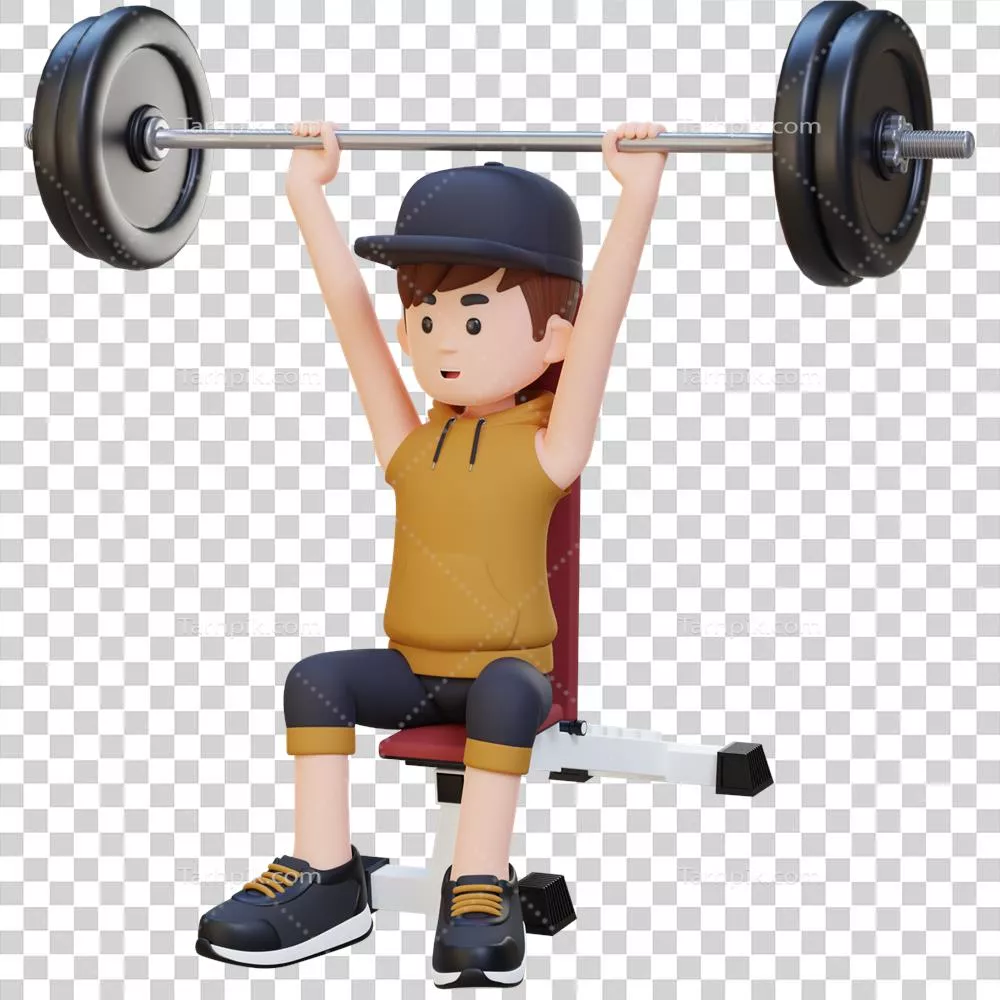 ساخت شخصیت ورزشی 3D با تقویت بالاتنه از طریق تمرین پرس سینه وزنه