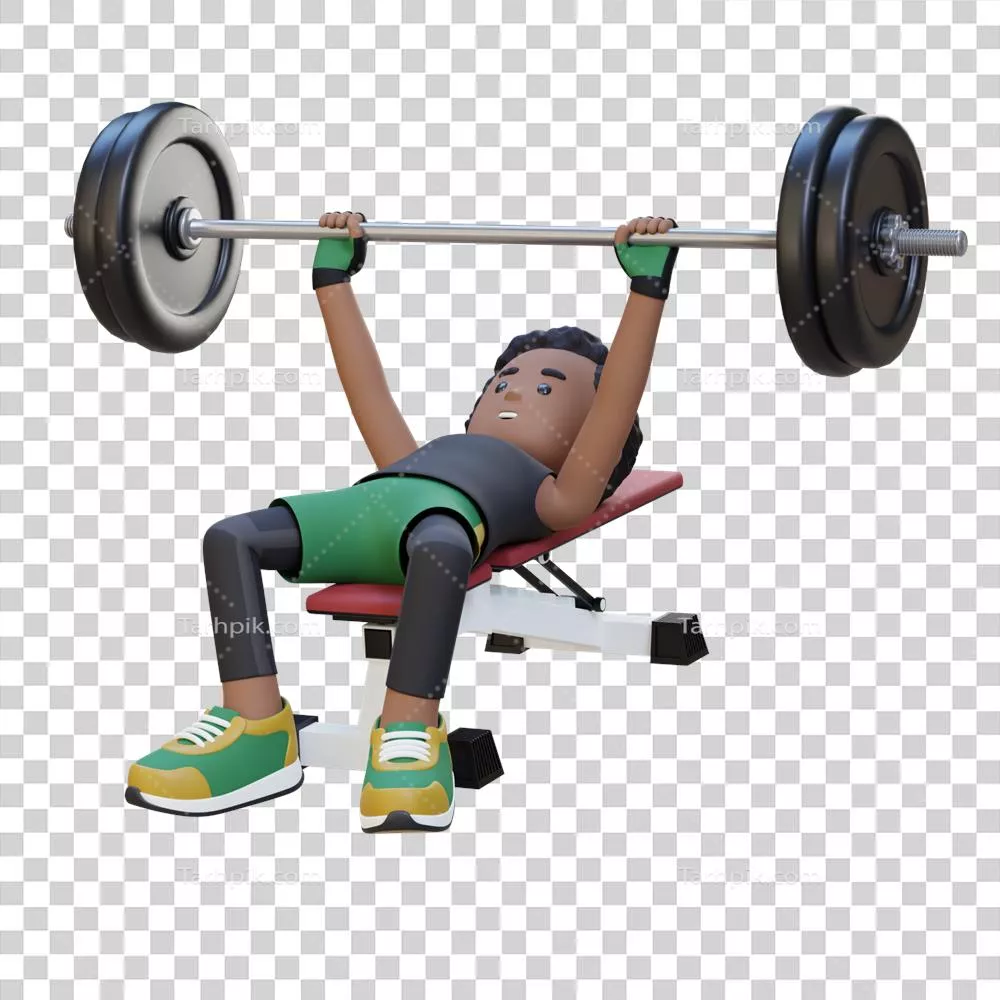 ساخت شخصیت سه بعدی ورزشکار با تمرین قدرتی پرس سینه با باربل