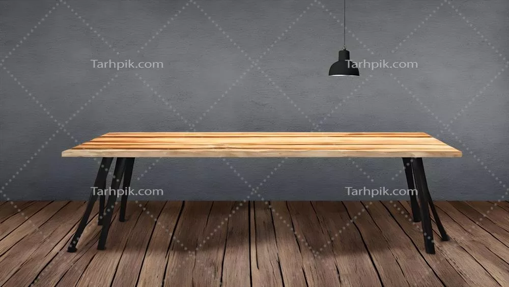 میز چوبی خالی برای نمایش محصولات با طراحی ساده و زیبا
