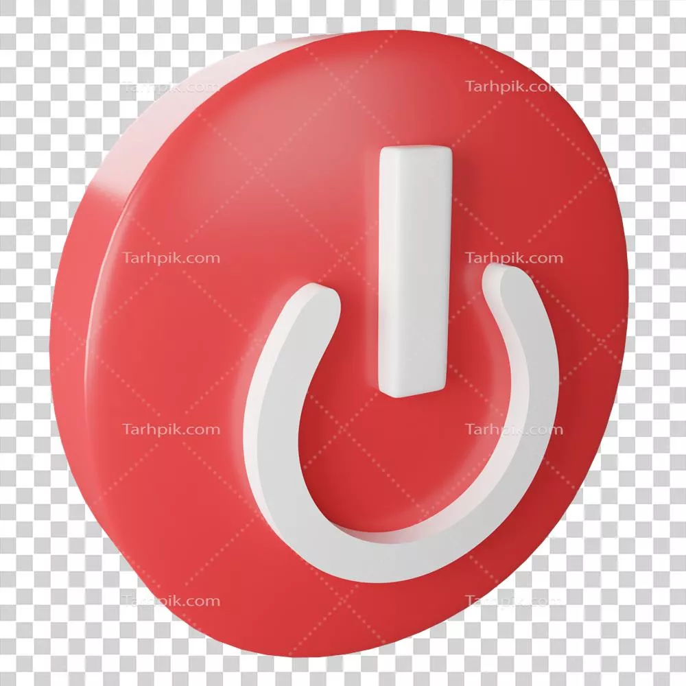 آیکون دکمه قدرت تخت طراحی شده‌ایزوله بر روی پس‌زمینه شفاف برای رسانه‌های اجتماعی
