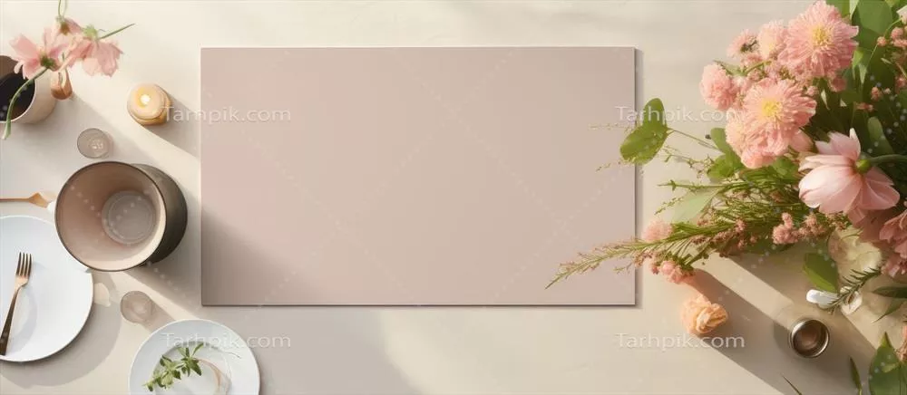 میز زیبا با گلهای رنگارنگ و لوازم سفره شیک؛ فضایی مناسب برای عکس برداری