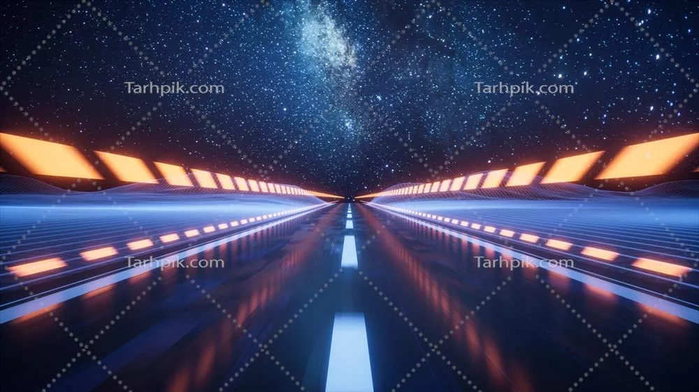 طراحی سه‌بعدی جاده‌های بزرگراهی با پس‌زمینه دیجیتال فضایی
