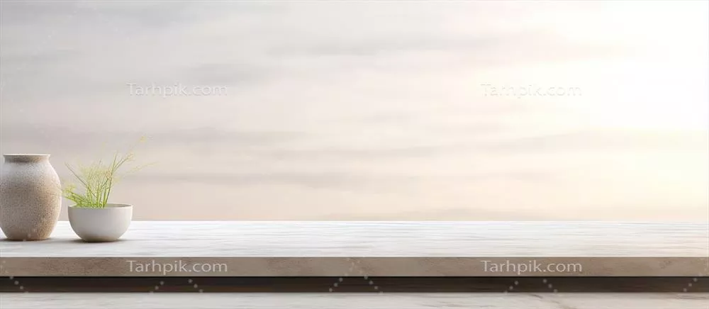 پس‌زمینه‌ای از دکور داخلی با سطح میز محو در تصویر