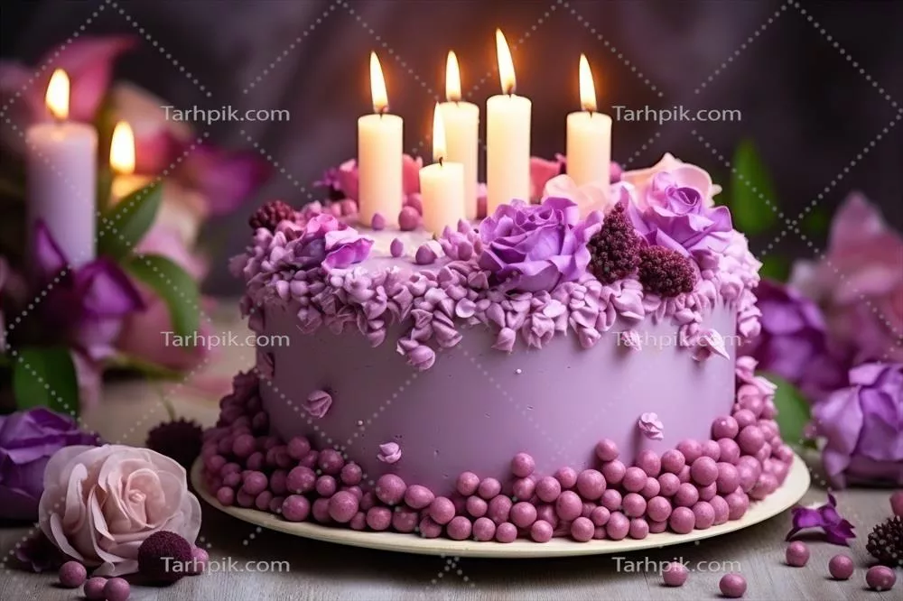 تزیین کیک تولد با گل های زیبا و جذاب برای جشن تولد