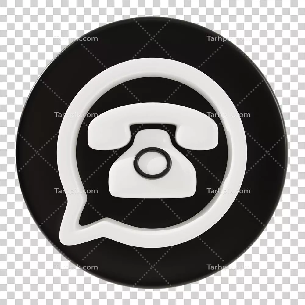 رندر سه بعدی آیکون تلفن و حباب گفتگو در طراحی مدرن