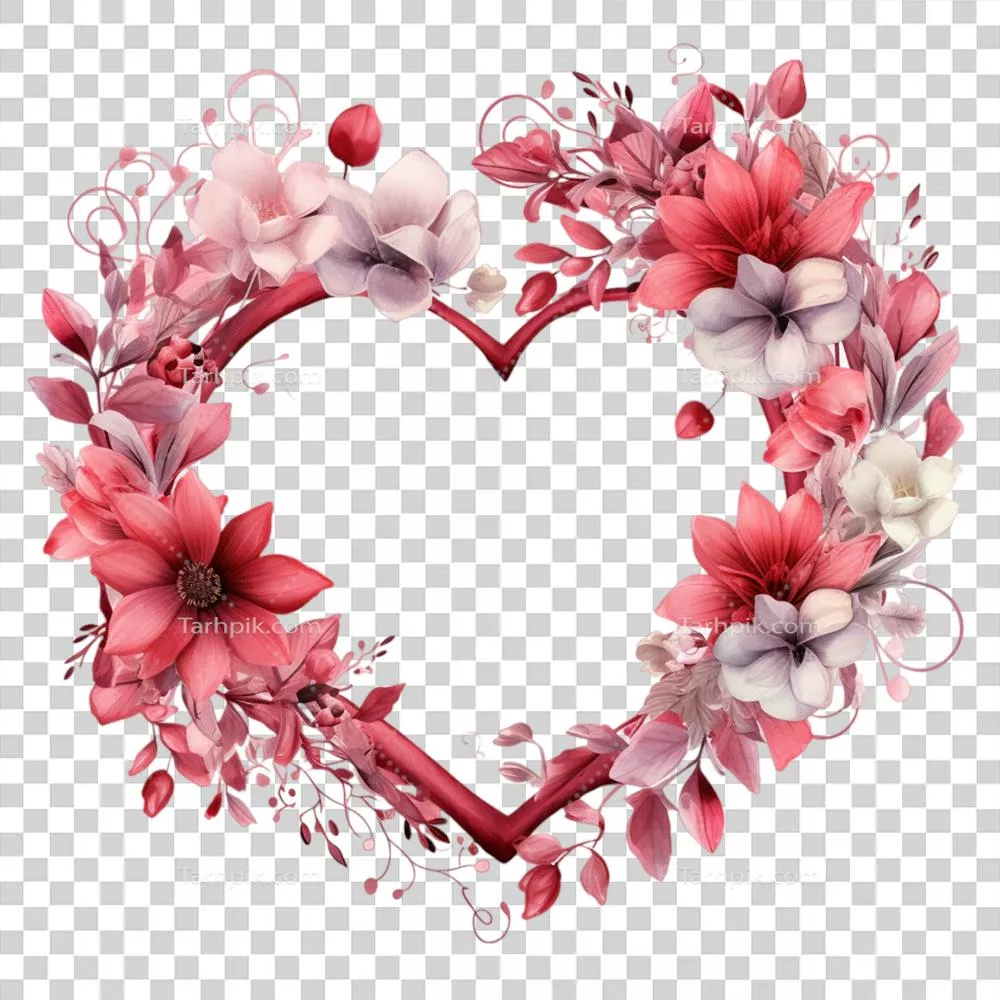 قاب عاشقانه با گل‌ها - هنر تولیدی هوش مصنوعی برای تزئینات رمانتیک