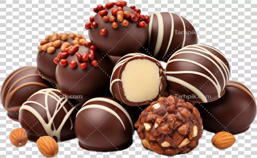 شکلات کاکائویی تولید شده با هوش مصنوعی و آجیل های خوشمزه