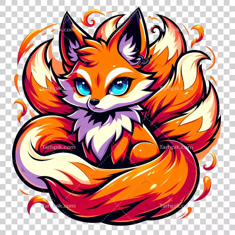 ماسکوت کیوبی کارتونی بامزه تولید شده با هوش مصنوعی روی پس‌زمینه شفاف