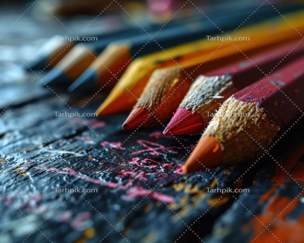 تصویری از یک تخته سیاه با رنگین کمان مدادها و شگفتیهای ریاضی برای روز معلم