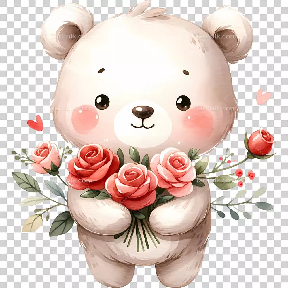 کارتون جالب یک زوج خرس عاشق با قلب برای روز ولنتاین - تصاویر و کلاژها