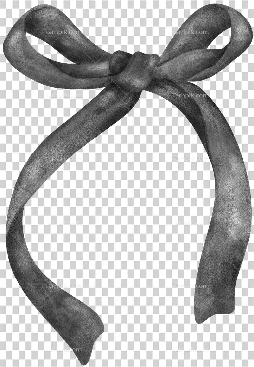 آبنمای آبرنگی با روبان شیک سیاه و منحنی‌های زیبا