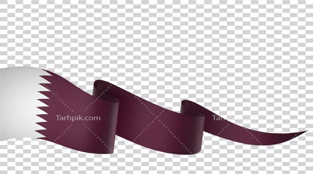 بنر و روبان طراحی عنصر پرچم قطر به مناسبت روز ملی استقلال