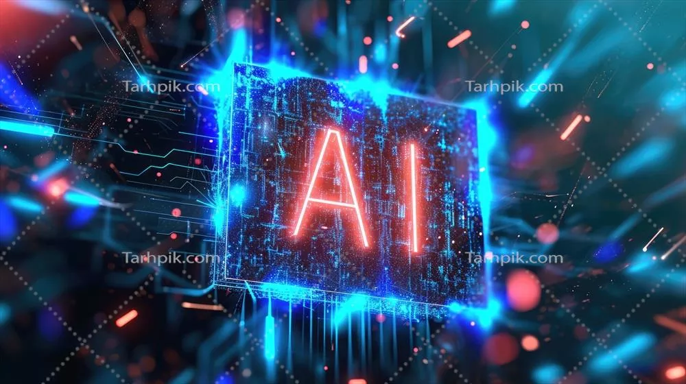 متن تولید شده با هوش مصنوعی بر روی پس‌زمینه دیجیتال جذاب و بصری