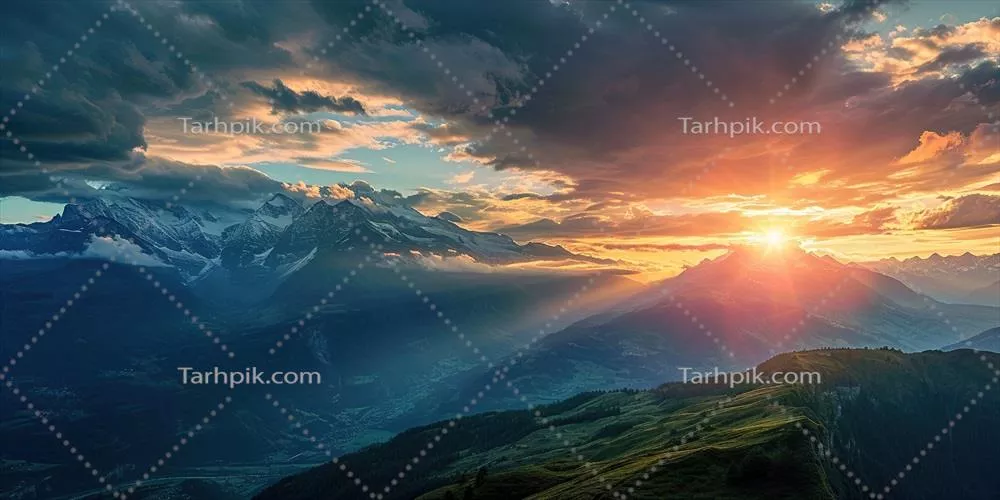 گالری تصاویر زیبای کوههای آلپ سوییس در زمان غروب آفتاب