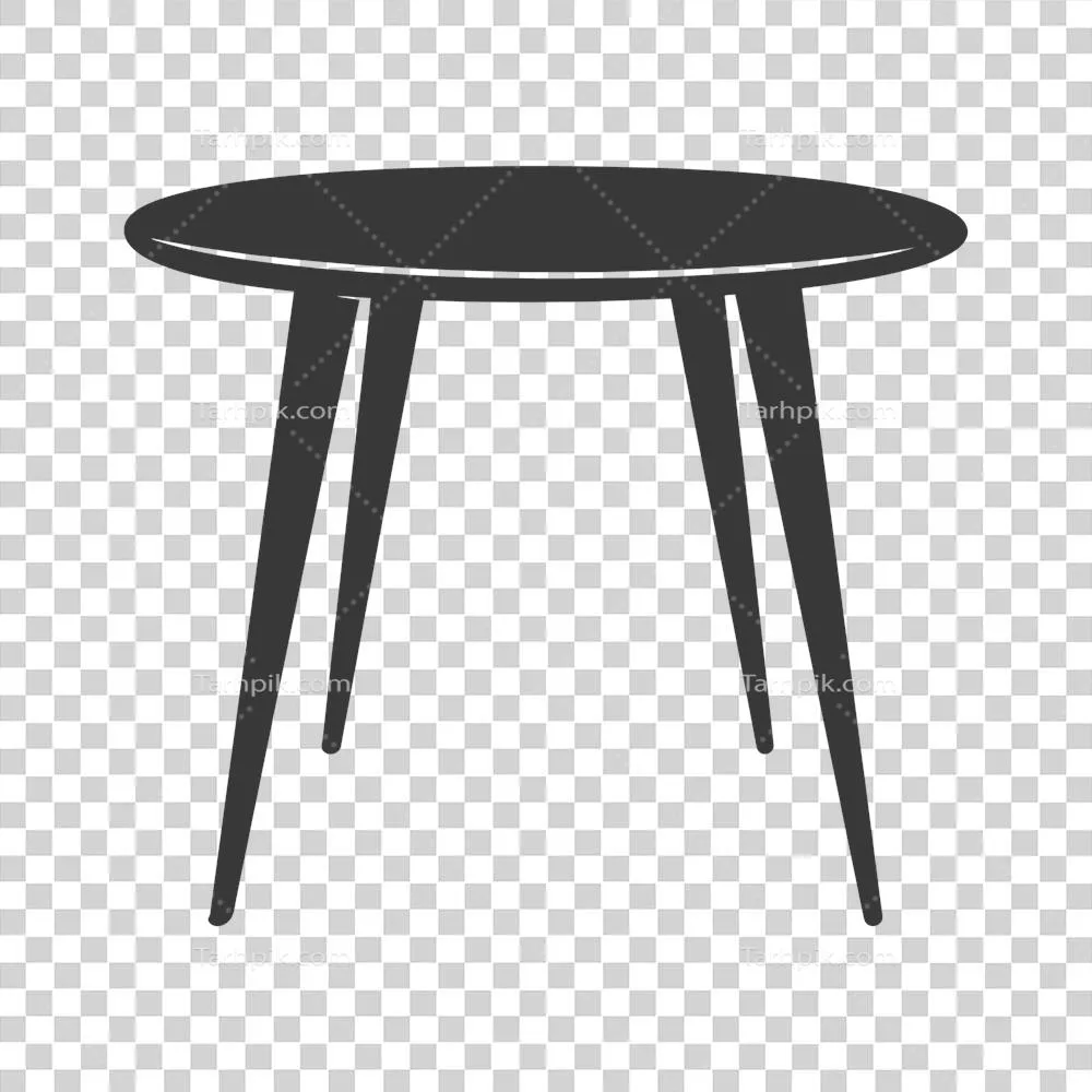 طراحی سیلوئت میز اسکاندیناوی با رنگ مشکی به صورت هوش مصنوعی