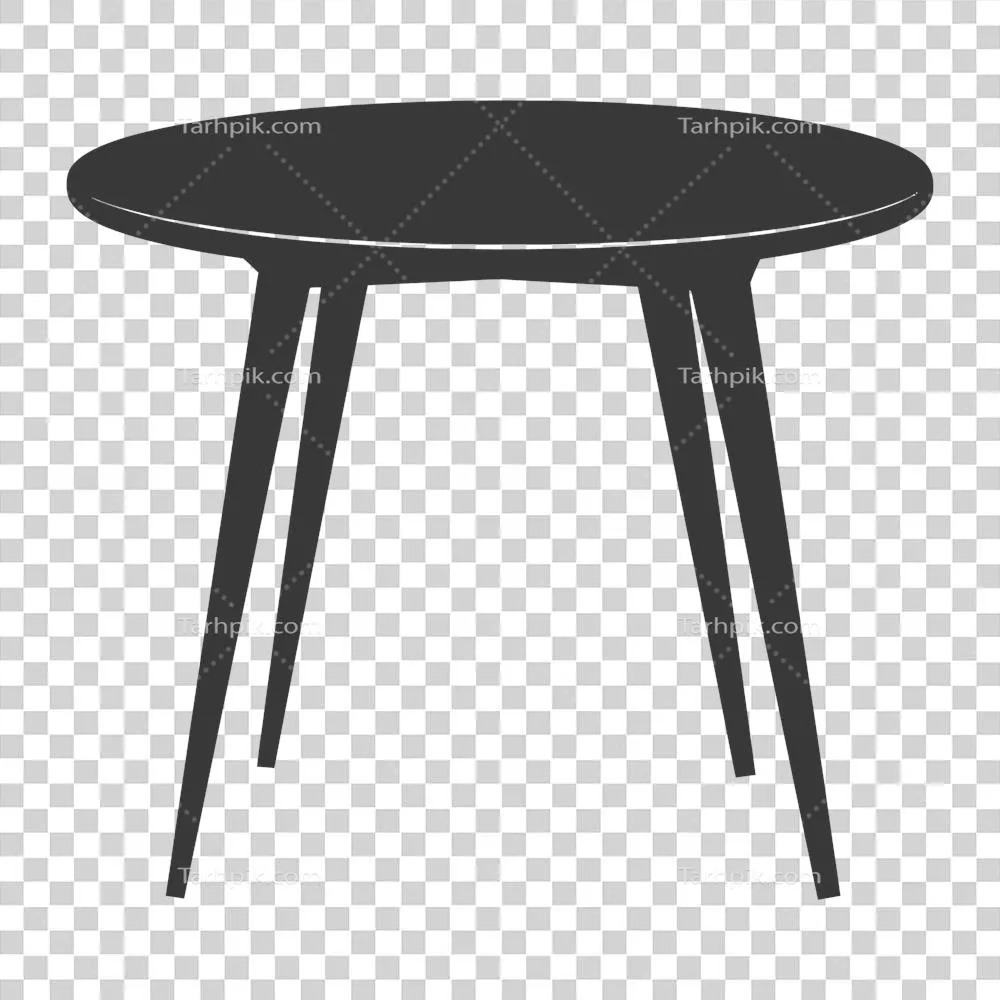 سایهنگاری تولید شده توسط هوش مصنوعی از میز اسکاندیناوی به رنگ سیاه