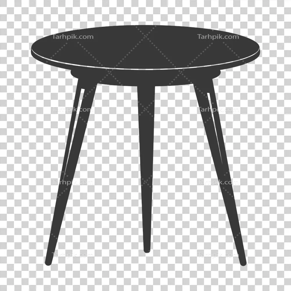 سایهنگاری تولید شده با هوش مصنوعی از میز اسکاندیناوی با رنگ سیاه