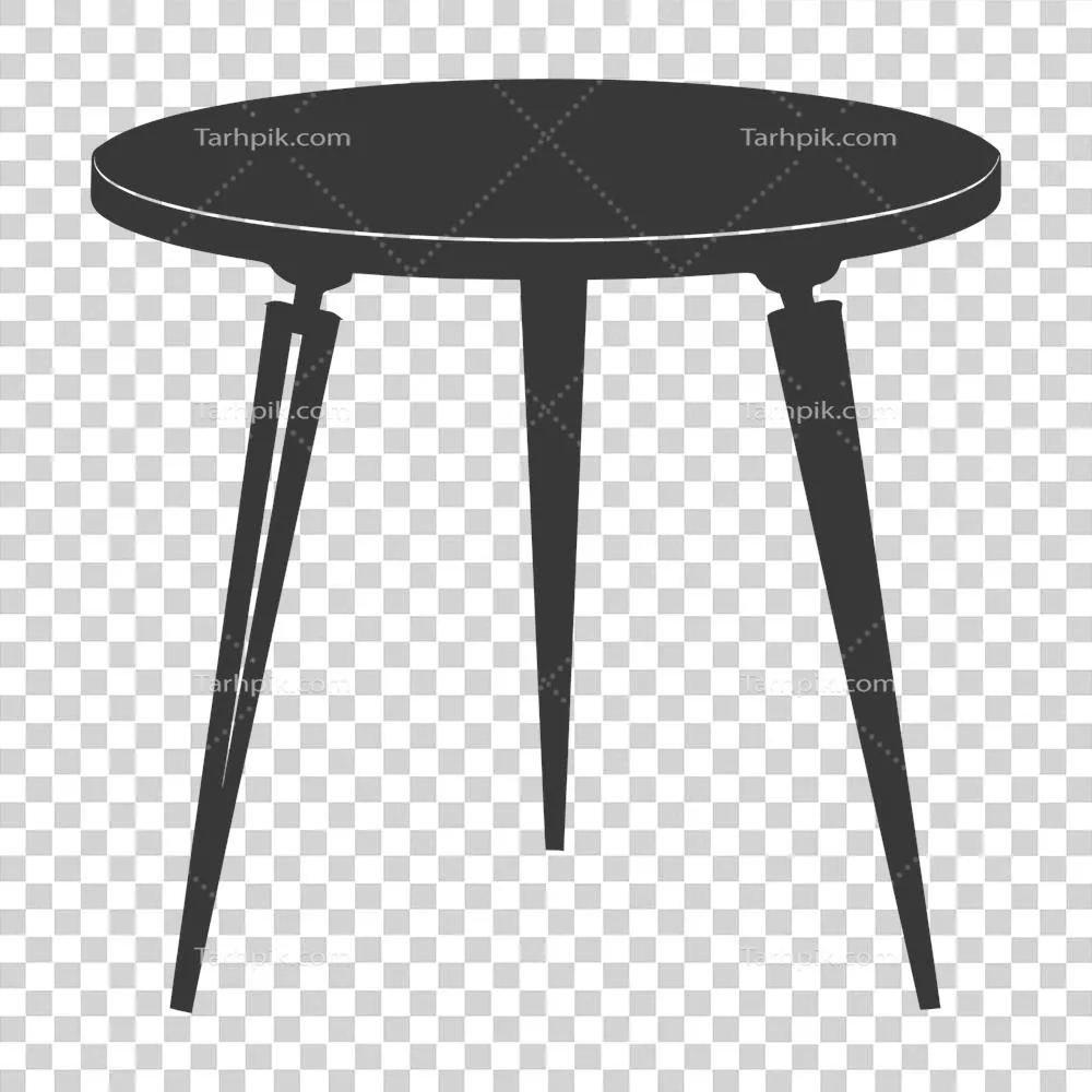 سایۀ تولید شده توسط هوش مصنوعی از میز اسکاندیناوی با رنگ سیاه