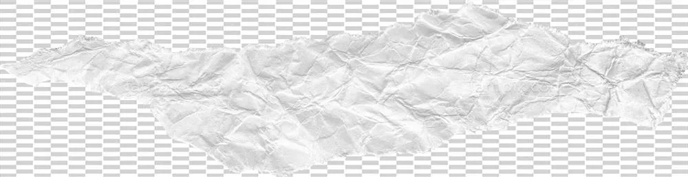 تکه کاغذ سفید با پارگی و چین و چروکهای خاص و جذاب