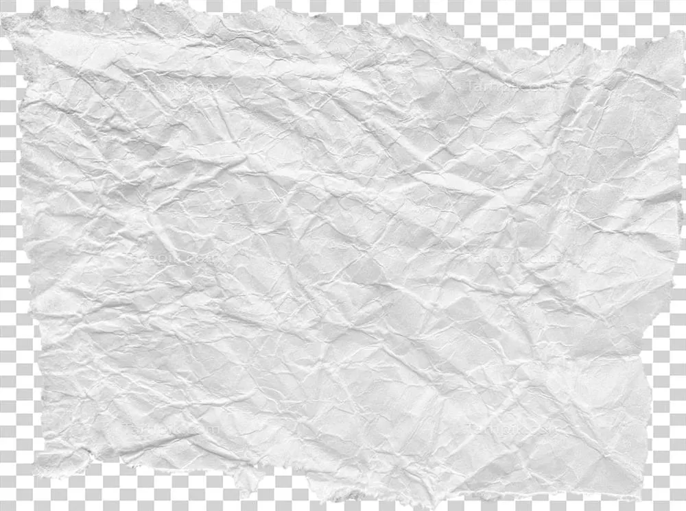 تکه کاغذ سفید پاره و مچاله شده با جزئیات زیبا