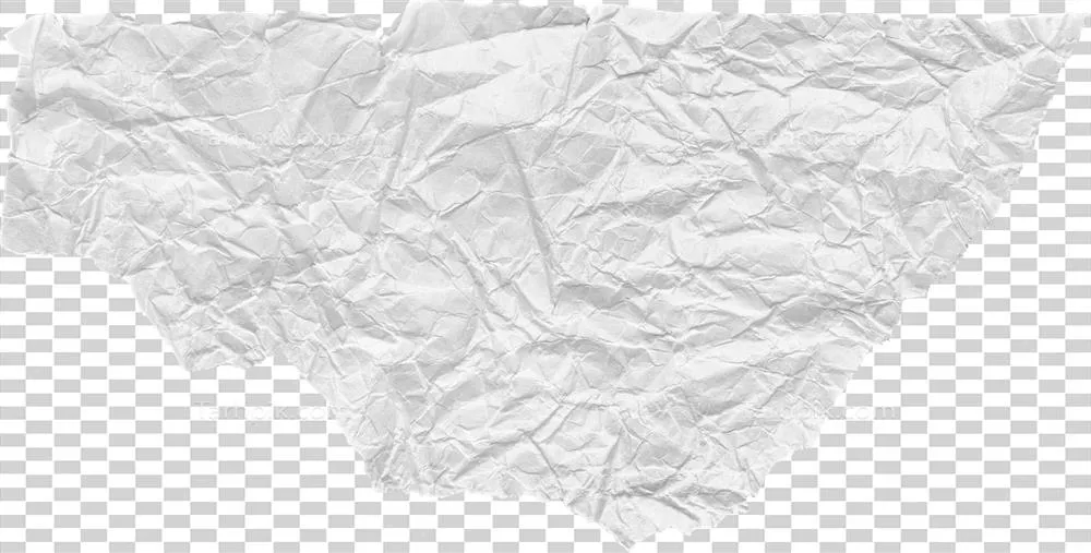 تکه ای از کاغذ سفید پارگیدار و مچاله شده با جزئیات زیبا