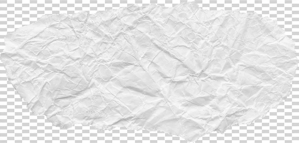 تکه کاغذ سفید پاره شده و مچاله با جزئیات خاص