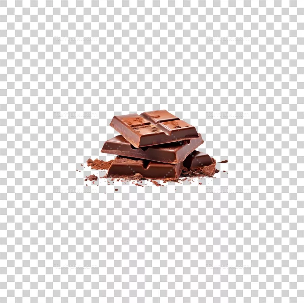 شکلات بار، کیک شیرین و خوشمزه، دسر غذایی روی پسزمینه شفاف