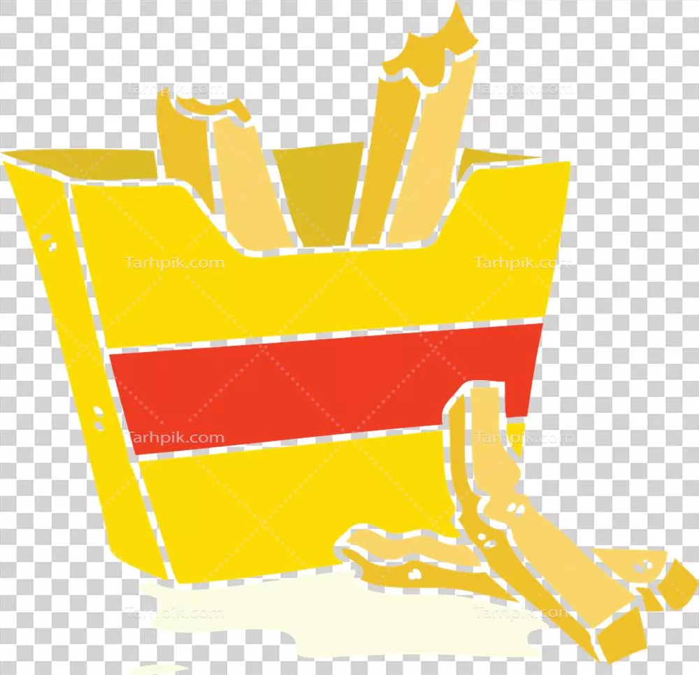 سیبزمینی سرخکرده کارتونی با طراحی دستی و خاص